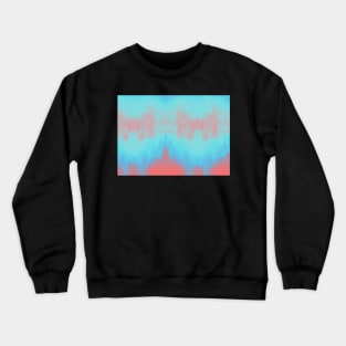 Blue Painting on Living Coral Crewneck Sweatshirt